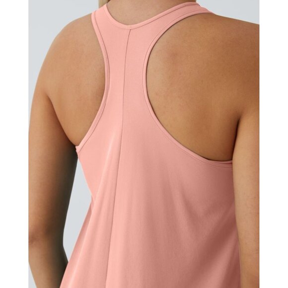 Halara Breezeful Racerback Hi Low MIdi Dress Sz XL Womens Pink Built in Bra Slee - Picture 9 of 15